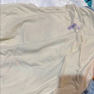 Nike Beige T-Shirt with Purple Logo